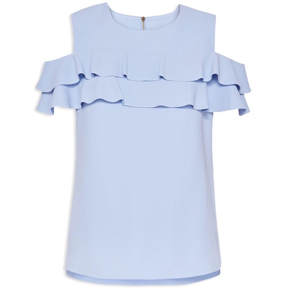 Ted Baker cold shoulder double frill top - Picture 2 of 8